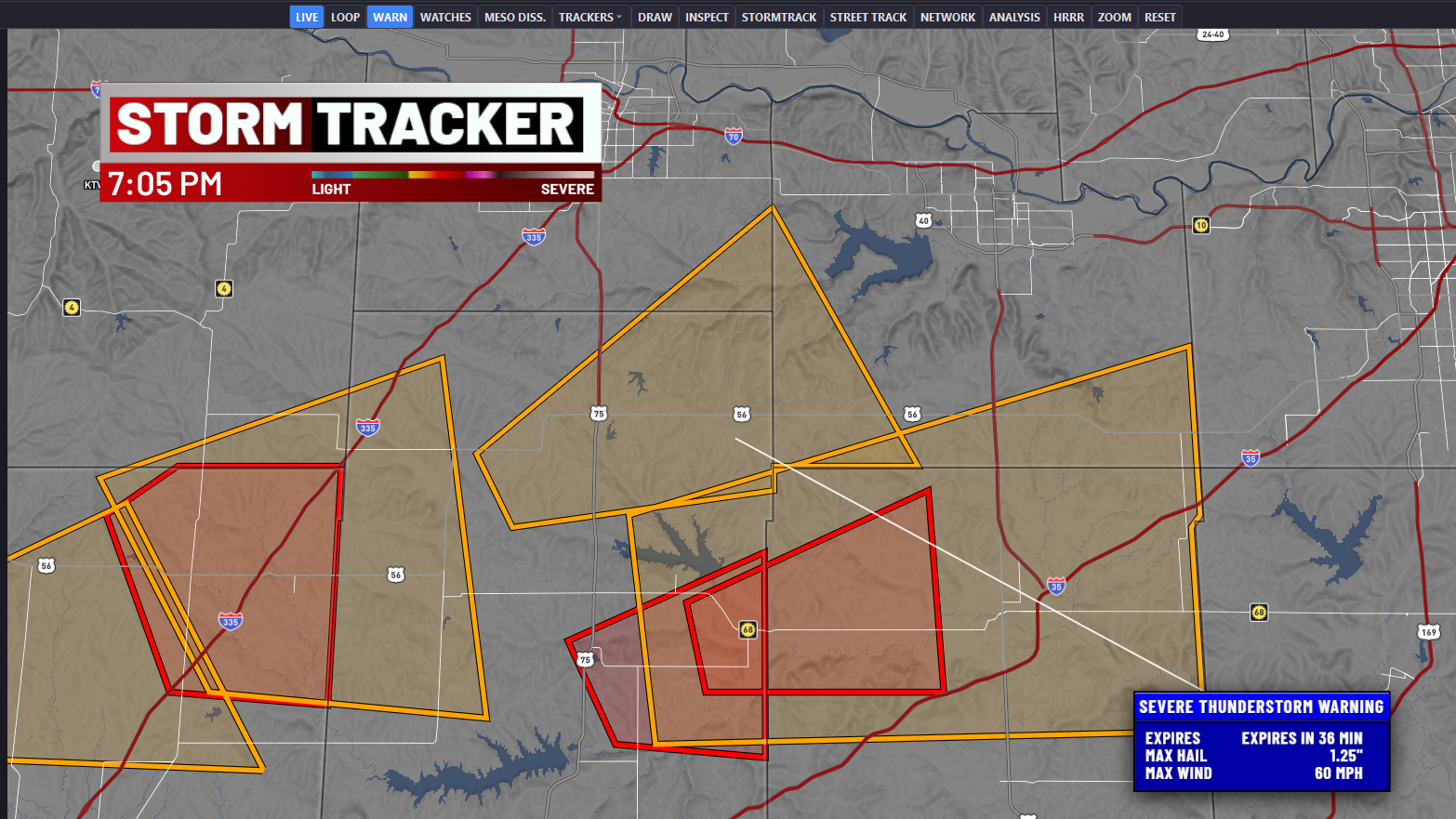 Severe thunderstorm warning polygon